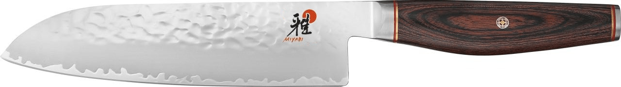 چاقو تکی سانتوکو 18 سانت زولینگ آلمان zwilling miyabi 6000 MCT | تیغه فولادی MicroCarbide و دسته چوبی ارگونومیک