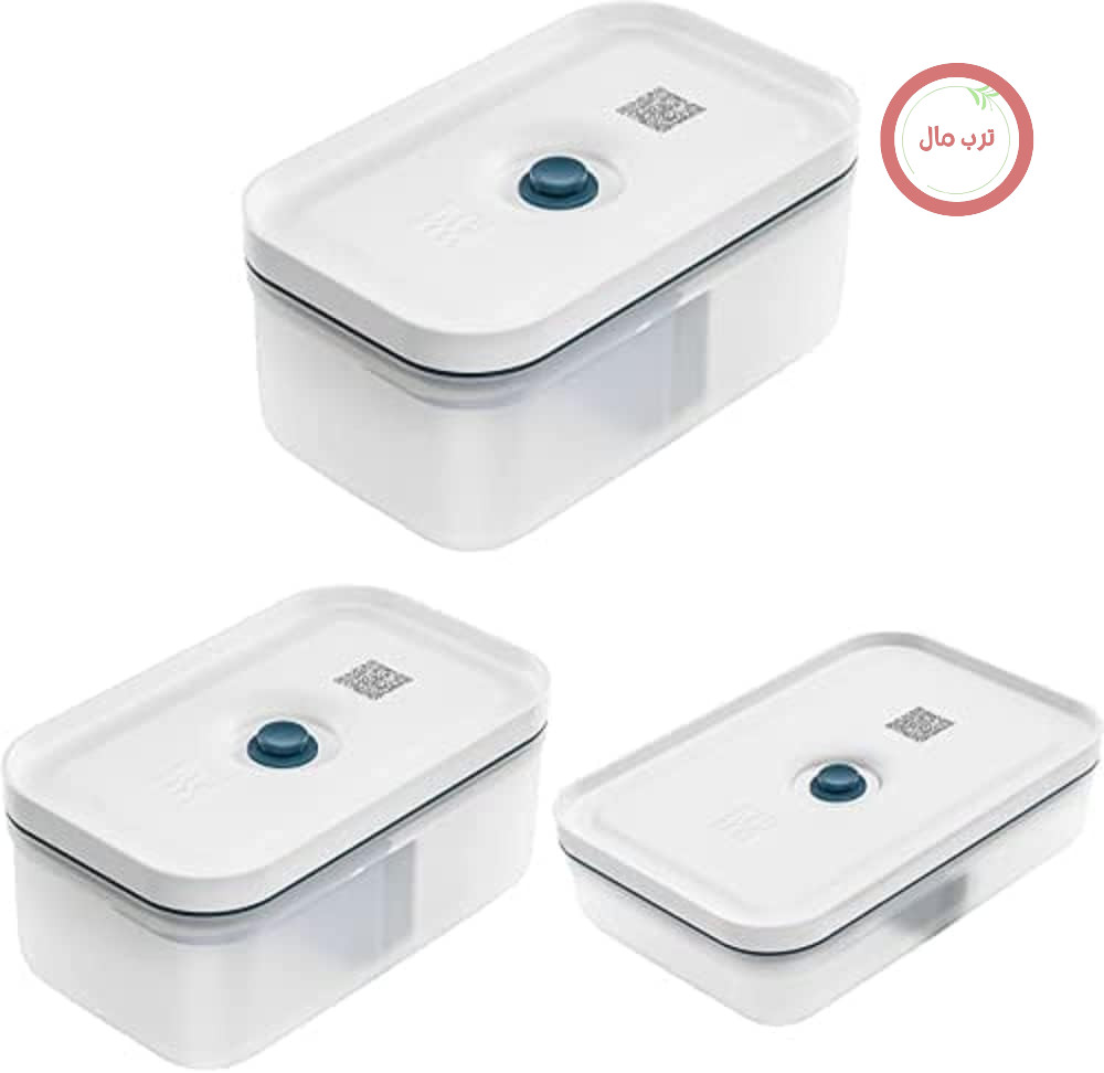 ست جعبه ناهار وکیوم Zwilling Fresh & Save/قابل نگهداری در یخچال، ۳ تکه، پلاستیکی، نیمه شفاف، La Mer