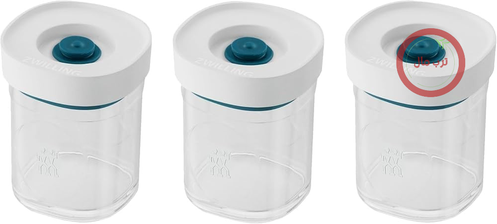سرویس جا ادویه لا مر مدل ZWILLING FRESH & SAVE CUBE، 3 تکه، سایز XS، ظرف نگهداری مدولار و قابل چیدن روی هم، قابل مهر و موم درجا و وکیوم، قابل شستشو در ماشین ظرفشویی، شفاف - La Mer + Spice Rack