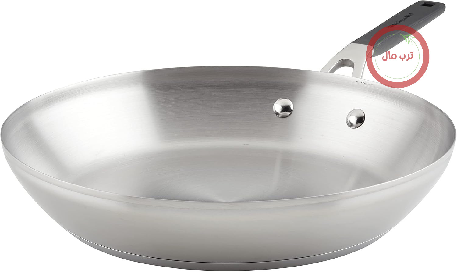 ماهیتابه استیل ضد زنگ KitchenAid، 30.5 سانتی متر، استیل ضد زنگ برس خورده، 71025، استیل ضد زنگ برس خورده