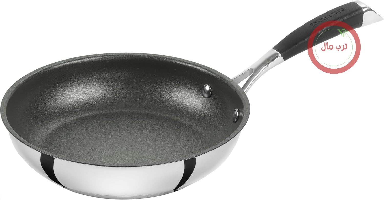 ماهیتابه ZWILLING CORNELIA POLETTO، 20 سانتی متر، پوشش نچسب با ذرات الماس، مناسب برای اجاق گازهای القایی، استیل ضد زنگ، نقره ای