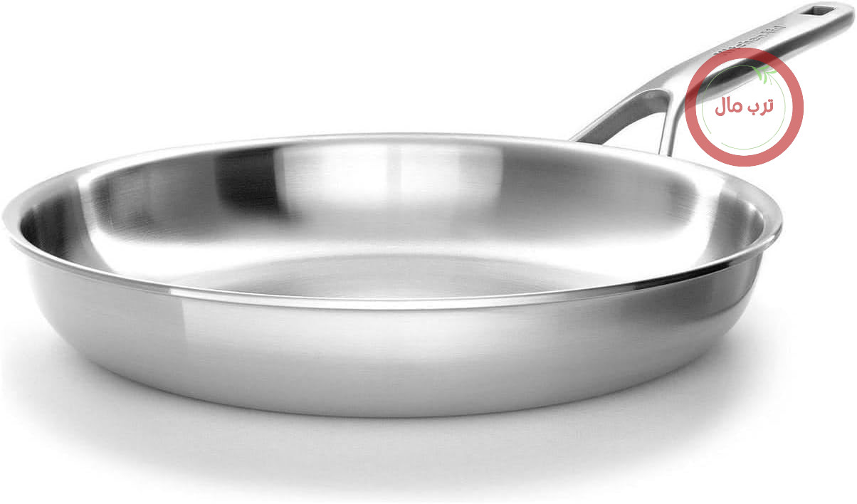 ماهیتابه استیل ضد زنگ کیچن اید مدل Multiply 3PLY، 28 سانتی متر، بدون PFAS، سه لایه، چند منظوره، سازگار با فر القایی، قابل استفاده در فر تا دمای 220 درجه سانتیگراد، نقره ای