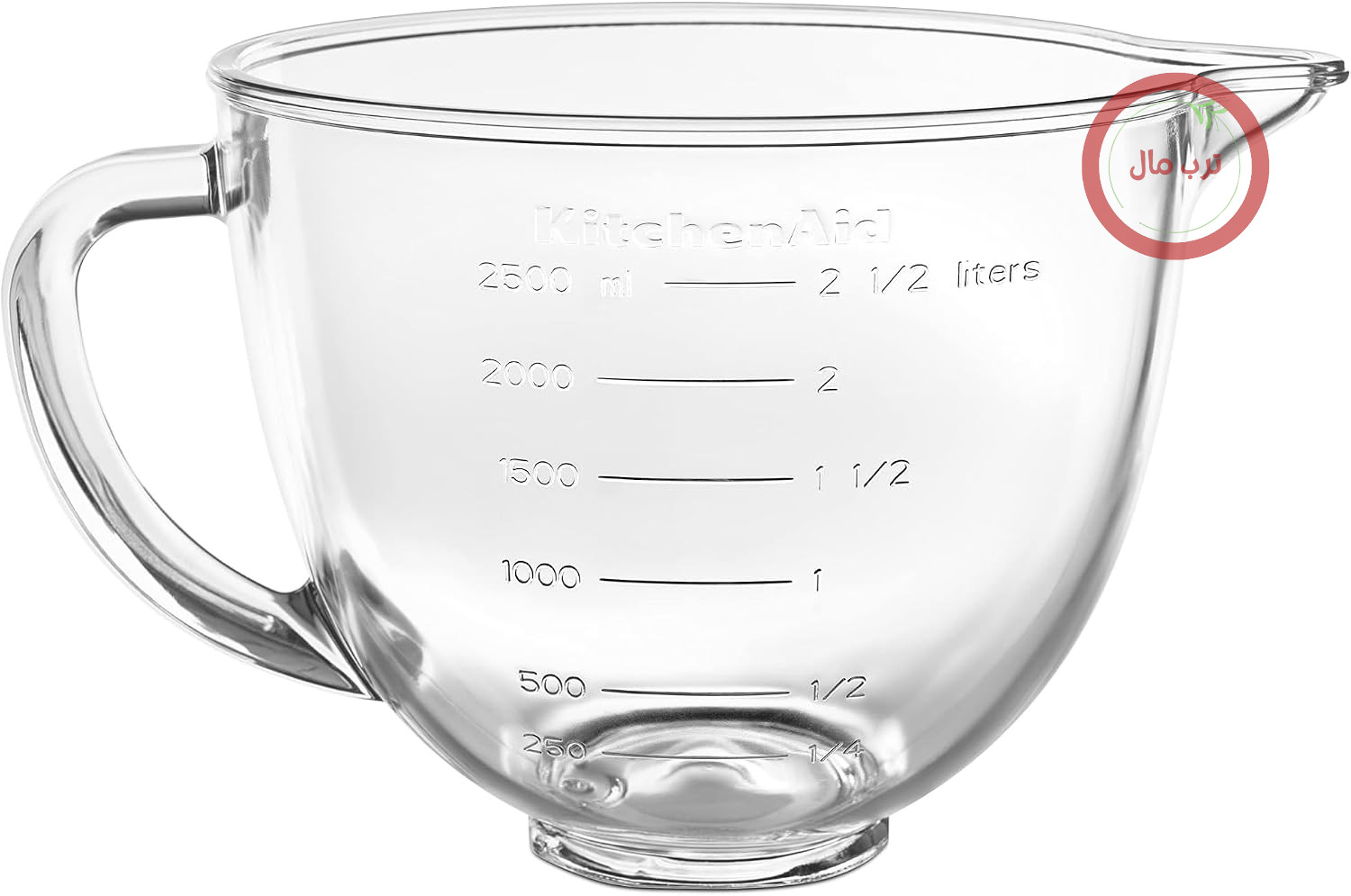 کاسه شیشه‌ای KitchenAid KSM35GB برای همزن پایه‌دار 3.5 لیتری، 3.5 لیتر