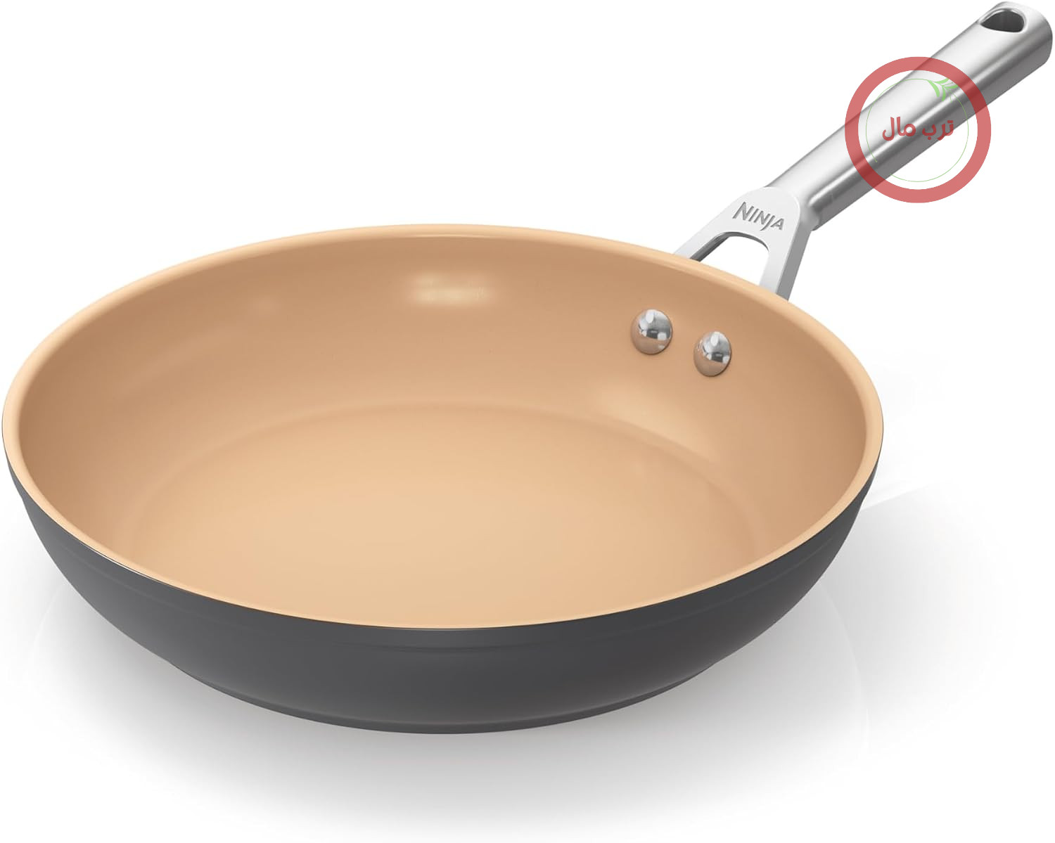 ماهیتابه سرامیکی نینجا مدل Extended Life سایز 24 سانتی‌متر، به رنگ‌های سفالی و خاکستری، CW90024DE