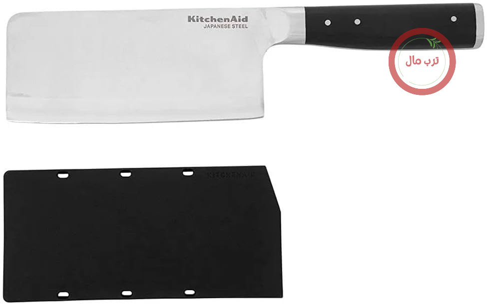 چاقوی آشپزخانه KitchenAid، چاقوی گوشت و سبزیجات، فولاد ژاپنی، 15 سانتی‌متر (6 اینچ)، مشکی، شامل محافظ تیغه