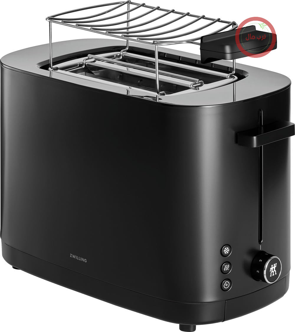 توستر زولینگ ZWILLING ENFINIGY با ۳ برنامه خودکار، ۷ سطح برشته کردن و قابلیت خاموش شدن خودکار، ۲ محفظه برای ۲ برش نان، دارای گرمکن نان، مشکی