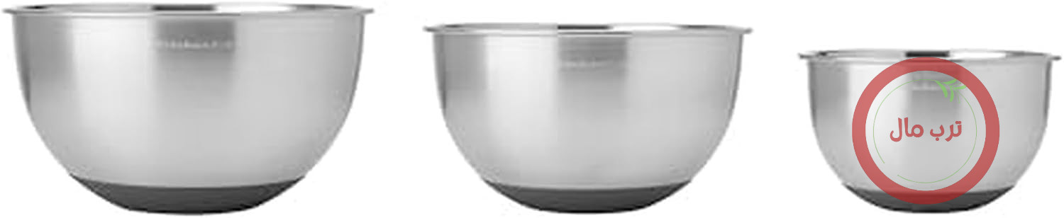 کاسه‌های مخلوط‌کن استیل ضد زنگ KitchenAid، مجموعه ۳ عددی