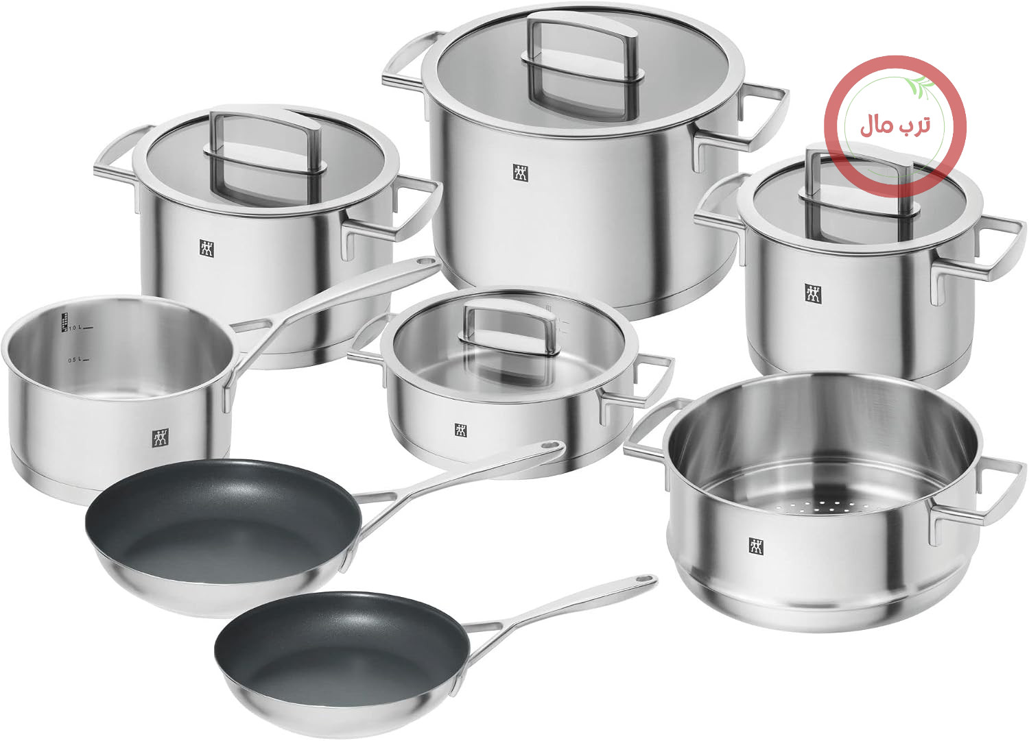 سرویس قابلمه ZWILLING Vitality، 8 تکه، سازگار با دستگاه القایی، استیل ضد زنگ، نقره‌ای