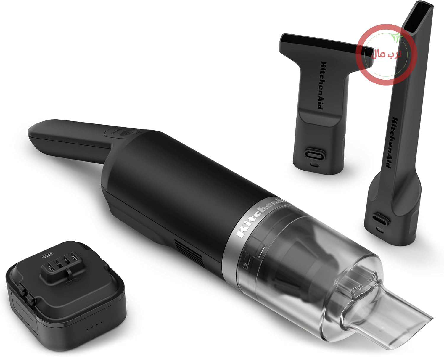 جاروبرقی دستی بی‌سیم KitchenAid Go - شامل نازل و لوازم جانبی ۲ در ۱ - سبک - ۲۰ دقیقه کارکرد با هر بار شارژ - باتری همراه آن - مشکی
