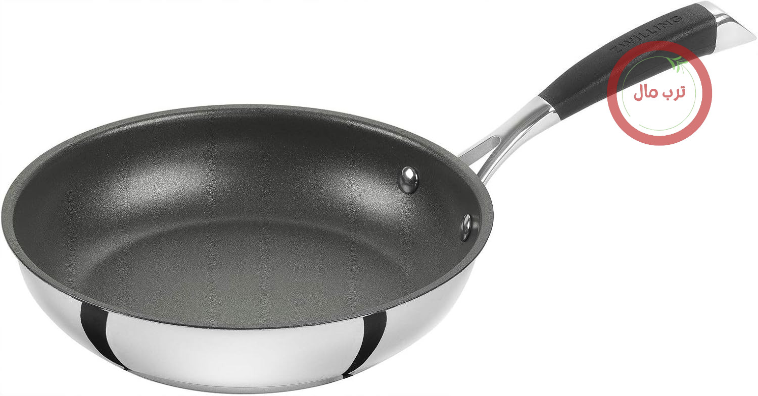 ماهیتابه ZWILLING CORNELIA POLETTO، 28 سانتی متر، پوشش نچسب با ذرات الماس، مناسب برای اجاق گازهای القایی، استیل ضد زنگ، نقره ای