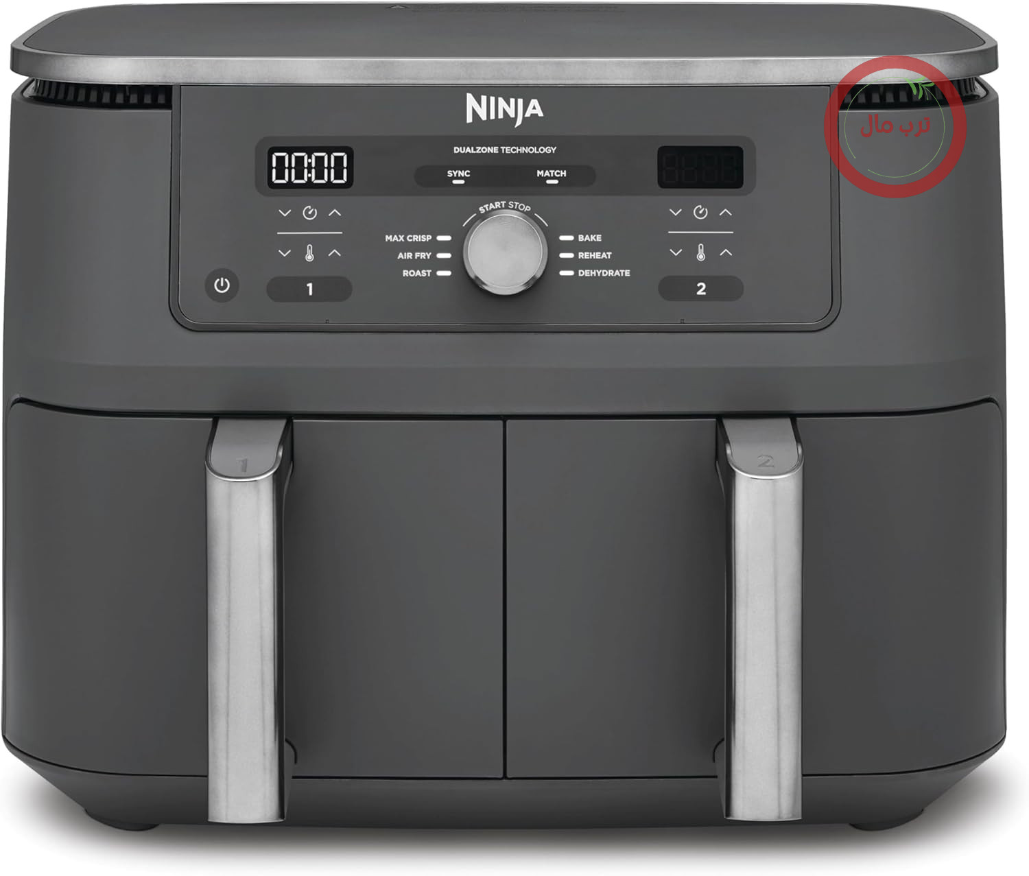 سرخ‌کن بدون روغن نینجا آمریکا Ninja Dual Zone مدل DZ400EU، دو محفظه، خاکستری متالیک