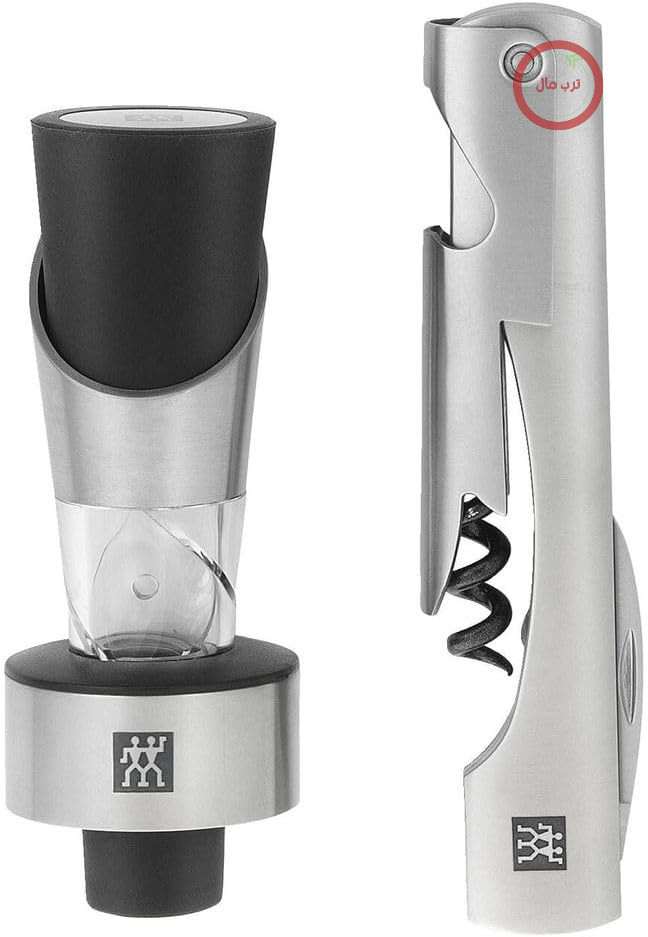 ست هدیه درب باز کن ZWILLING Sommelier، دو تکه، با ظرف شراب و چاقوی پیشخدمت، استیل ضد زنگ، نقره‌ای