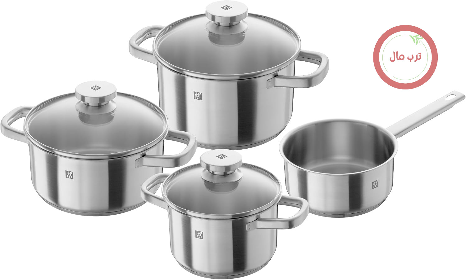 سرویس قابلمه ZWILLING Joy، 4 تکه، 3 درب، مناسب برای اجاق گازهای القایی، استیل ضد زنگ