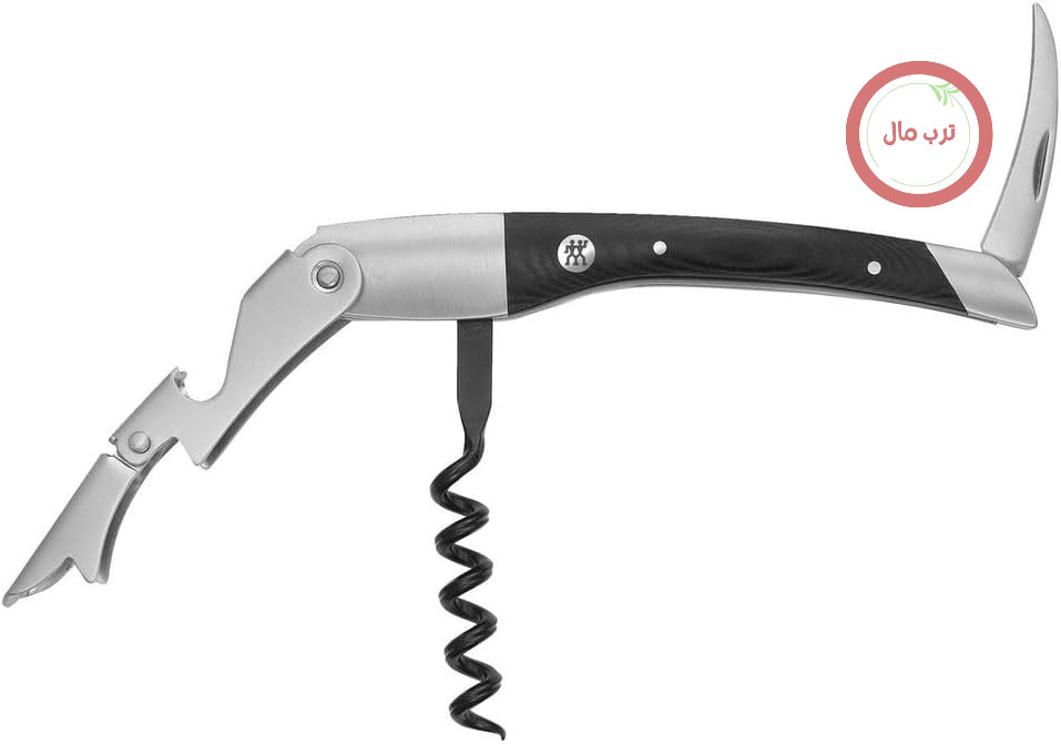 چاقو و درب باز کن پیشخدمت ZWILLING Sommelier، با عملکرد 3 در 1: دربازکن، فویل بر و درب بازکن، استیل ضد زنگ