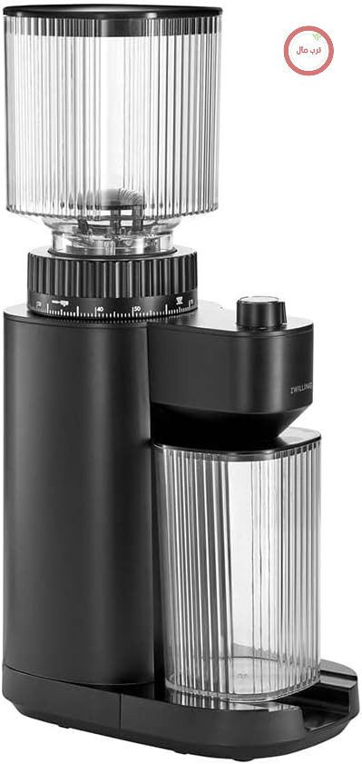 آسیاب قهوه زولینگ ZWILLING ENFINIGY برای ۱ تا ۱۲ فنجان، آسیاب قهوه برقی با تیغه مخروطی حفظ کننده عطر و تنظیم درجه آسیاب قابل تنظیم، مشکی