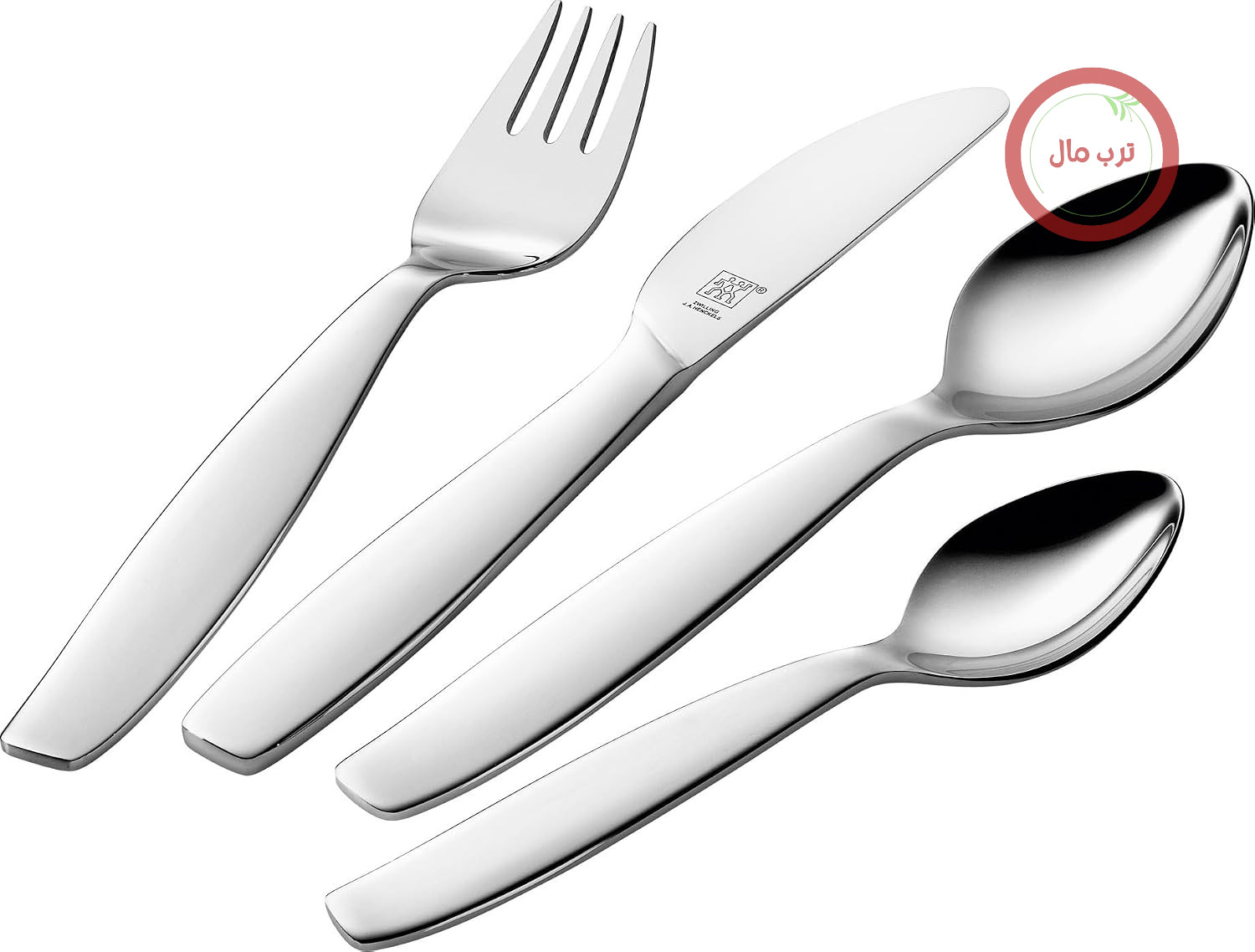 سرویس قاشق و چنگال کودک زولینگ ZWILLING Pila، 4 تکه، مناسب برای کودکان 3 سال به بالا، استیل ضد زنگ 18/10، نقره‌ای