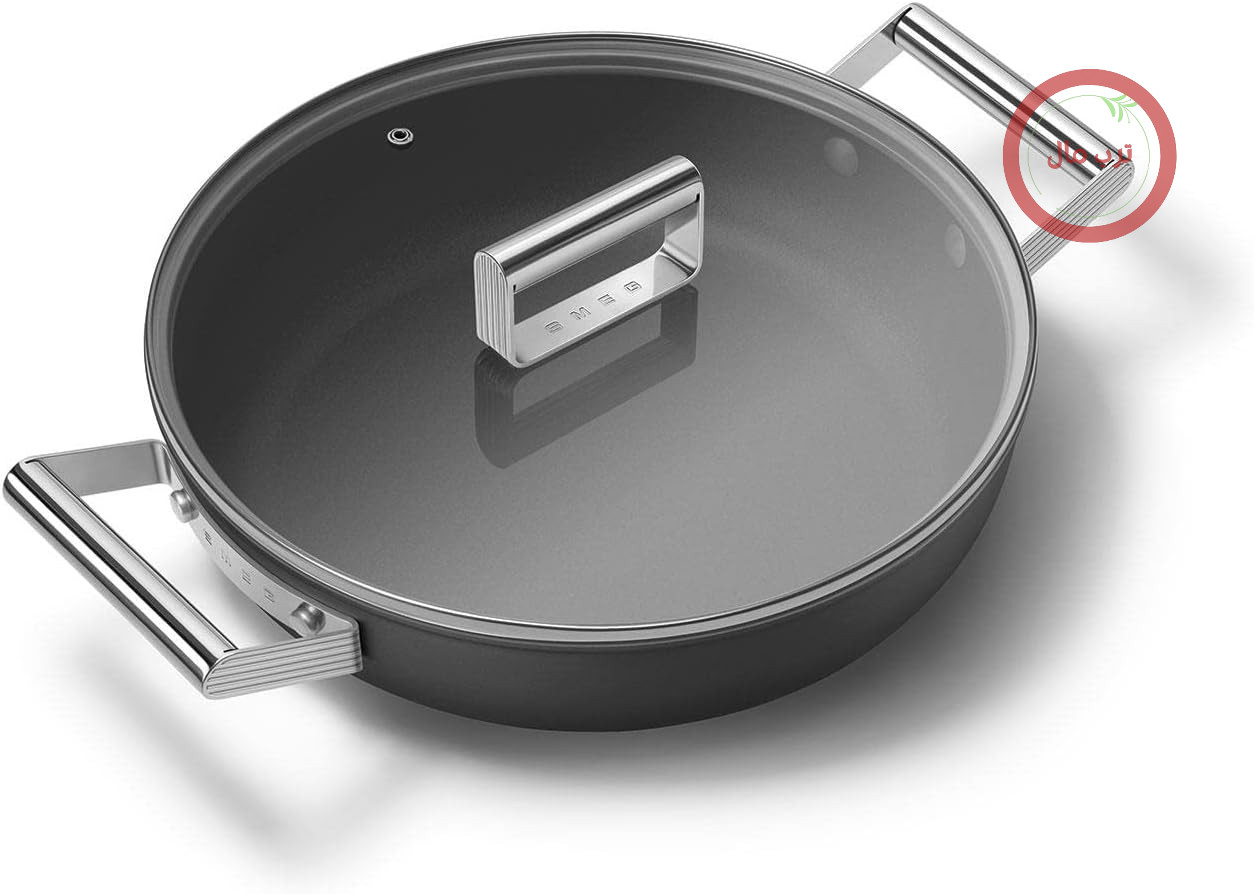 تابه نچسب اسمگ ایتالیا Smeg CKFD2811BLM مشکی با درپوش