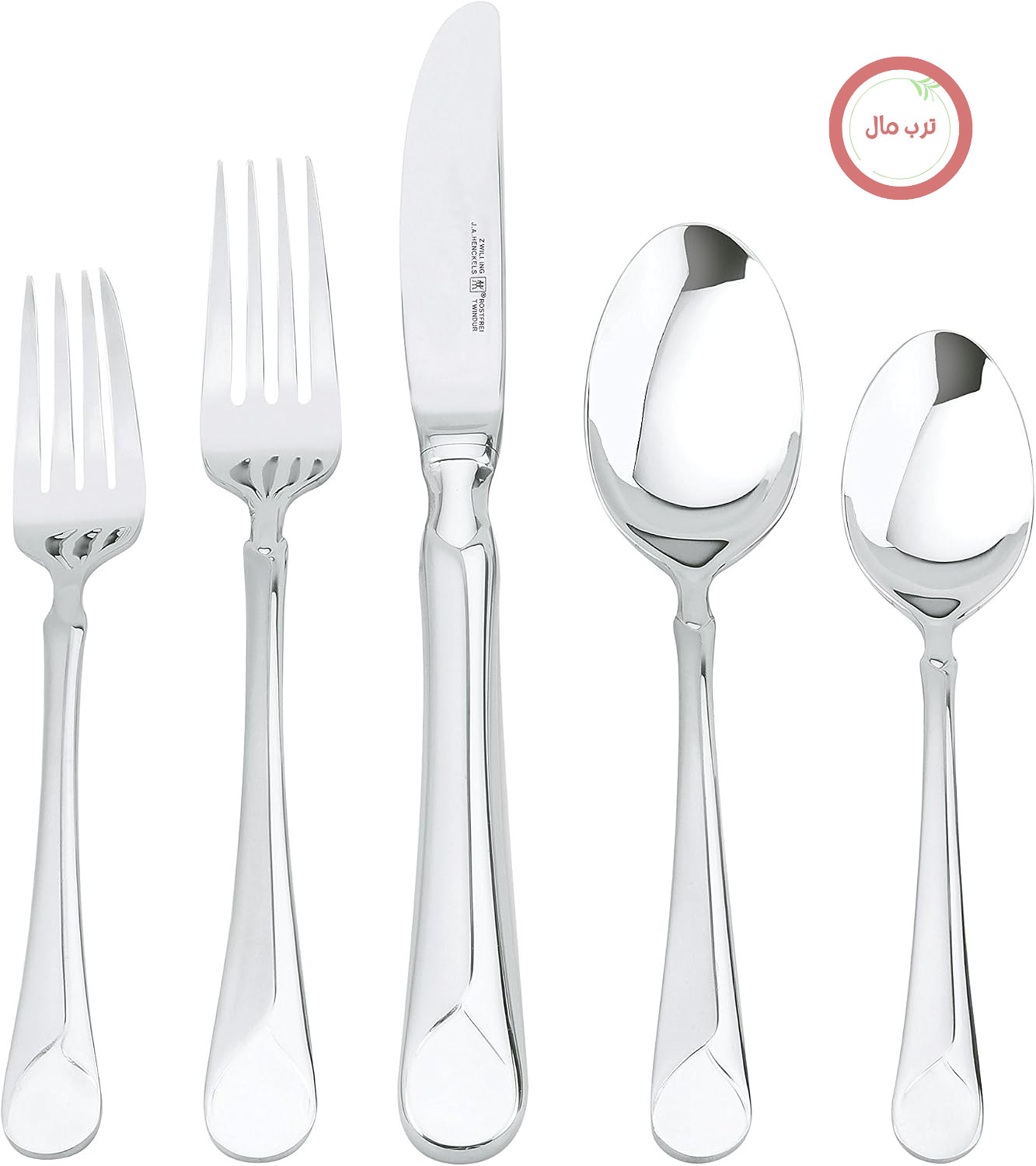 سرویس قاشق و چنگال قدیمی زولینگ ZWILLING مدل Provence، ۴۵ پارچه، استیل ضد زنگ ۱۸/۱۰، روکش ساتن آینه‌ای دوتایی، مناسب برای ۸ نفر، زیر بشقابی ۵ تکه به همراه ۵ تکه پذیرایی