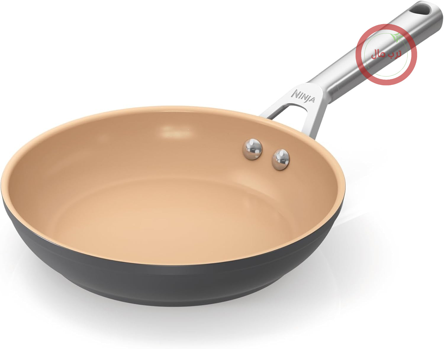 ماهیتابه سرامیکی نینجا مدل Extended Life سایز 20 سانتی‌متر، CW90020DE، سفالی و خاکستری
