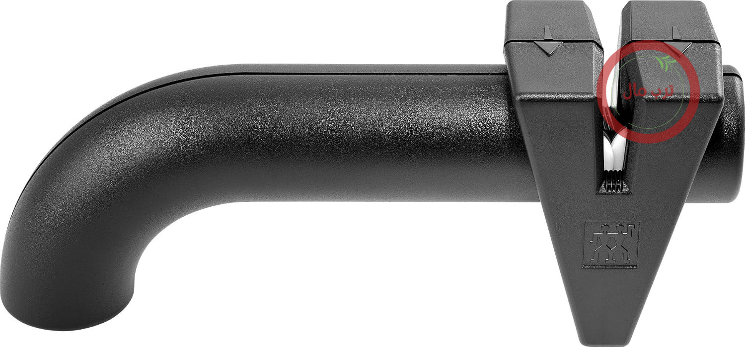 تیزکن مسقل چاقو زولینگ ZWILLING TWINSHARP، دیسک‌های استیل ضد زنگ و سرامیکی، دسته ارگونومیک، برای چاقوهای صاف، مشکی