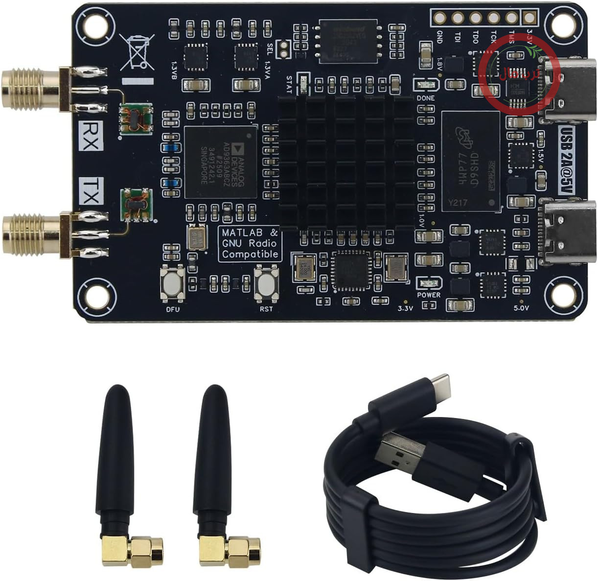 برد توسعه رادیوی تعریف‌شده توسط نرم‌افزار 7010+AD9363، سخت‌افزار Mini SDR با فرکانس 70 مگاهرتز تا 6 گیگاهرتز، با رابط‌های USB و اترنت، پشتیبانی از بوت کارت SD