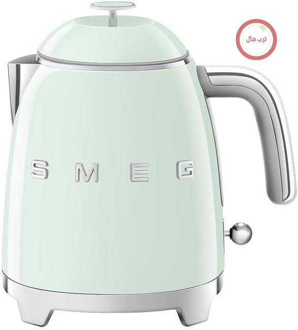 کتری برقی کوچک Smeg مدل KLF05PGEU با ظرفیت 0.8 لیتر، فیلتر استیل ضد زنگ، کلید ایمنی خودکار، نشانگر سطح آب، پایه ضد لغزش و محفظه سیم داخلی، قدرت 1400 وات، رنگ سبز پاستلی