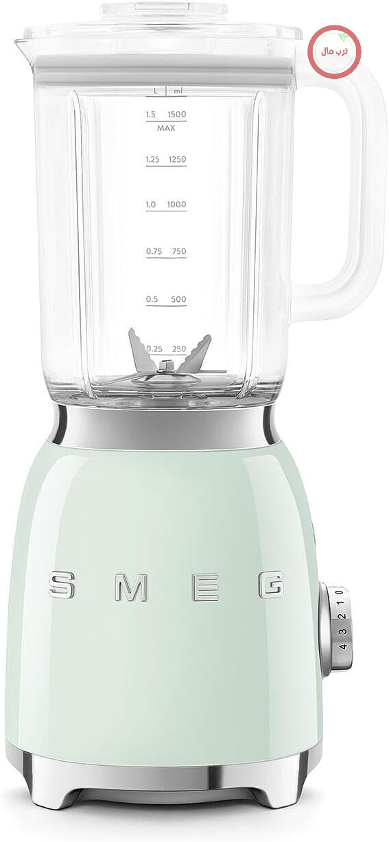 مخلوط کن Smeg BLF03PGEU 1.5 لیتری، 4 حالت سرعت، 4 عملکرد اسموتی، اسموتی سبز، خردکن یخ و عملکرد خود تمیز شونده، موتور و قرقره کابل یکپارچه، 800 وات، سبز پاستلی