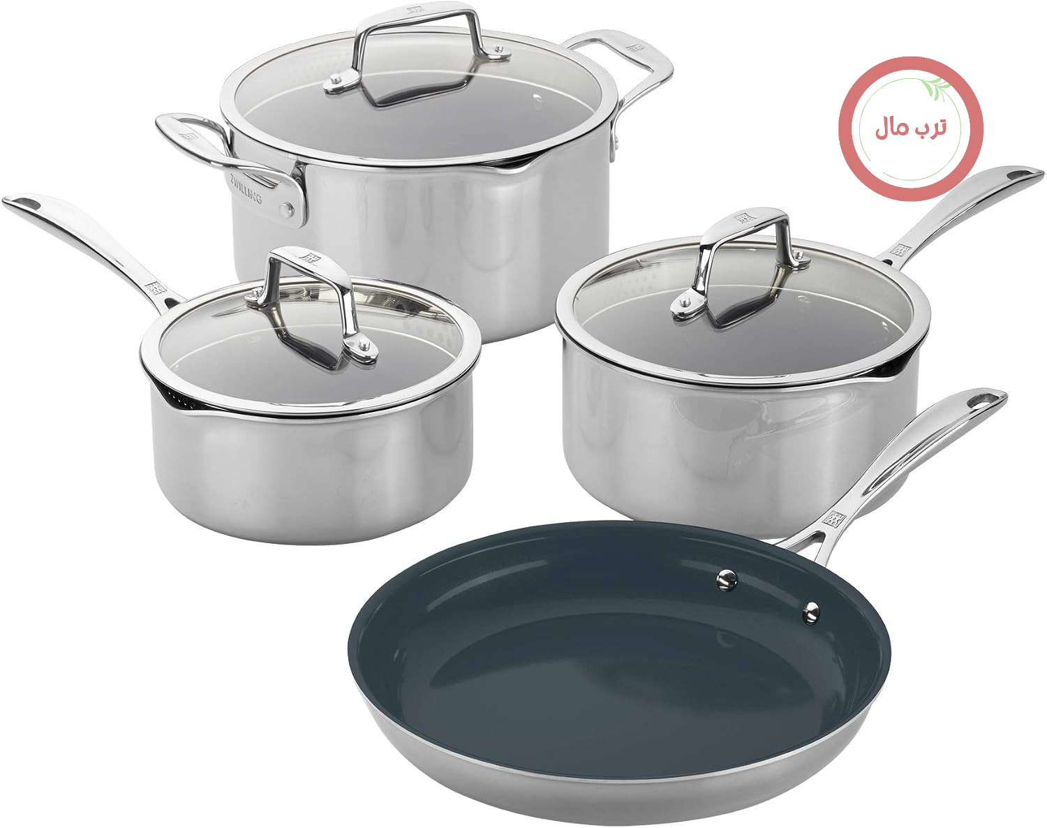 سرویس قابلمه ZWILLING Clad CFX، استیل ضد زنگ، سرامیک، روکش نچسب، 7 تکه