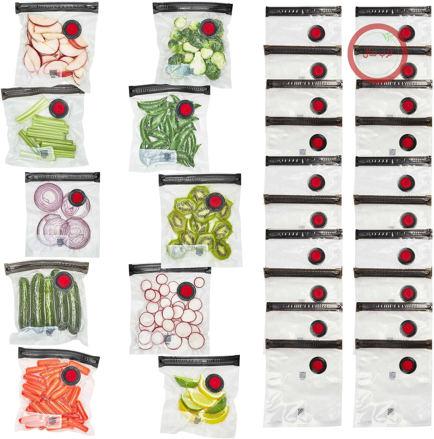 کیسه‌های وکیوم آب‌بندی زولینگ ZWILLING Fresh & Save، بسته 30 عددی، 1/2 گالنی، کیسه‌های sous vide، کیسه‌های نگهداری مواد غذایی قابل استفاده مجدد برای تهیه غذا،