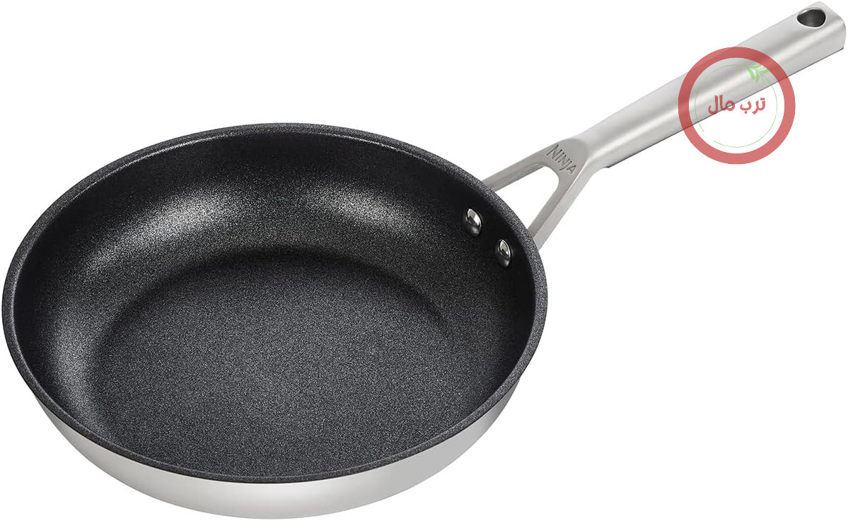 ماهیتابه استیل ضد زنگ نینجا فودی زیرو استیک 30 سانتی‌متر [C60030EU] پوشش نچسب، سازگار با اجاق القایی، قابل شستشو در ماشین ظرفشویی