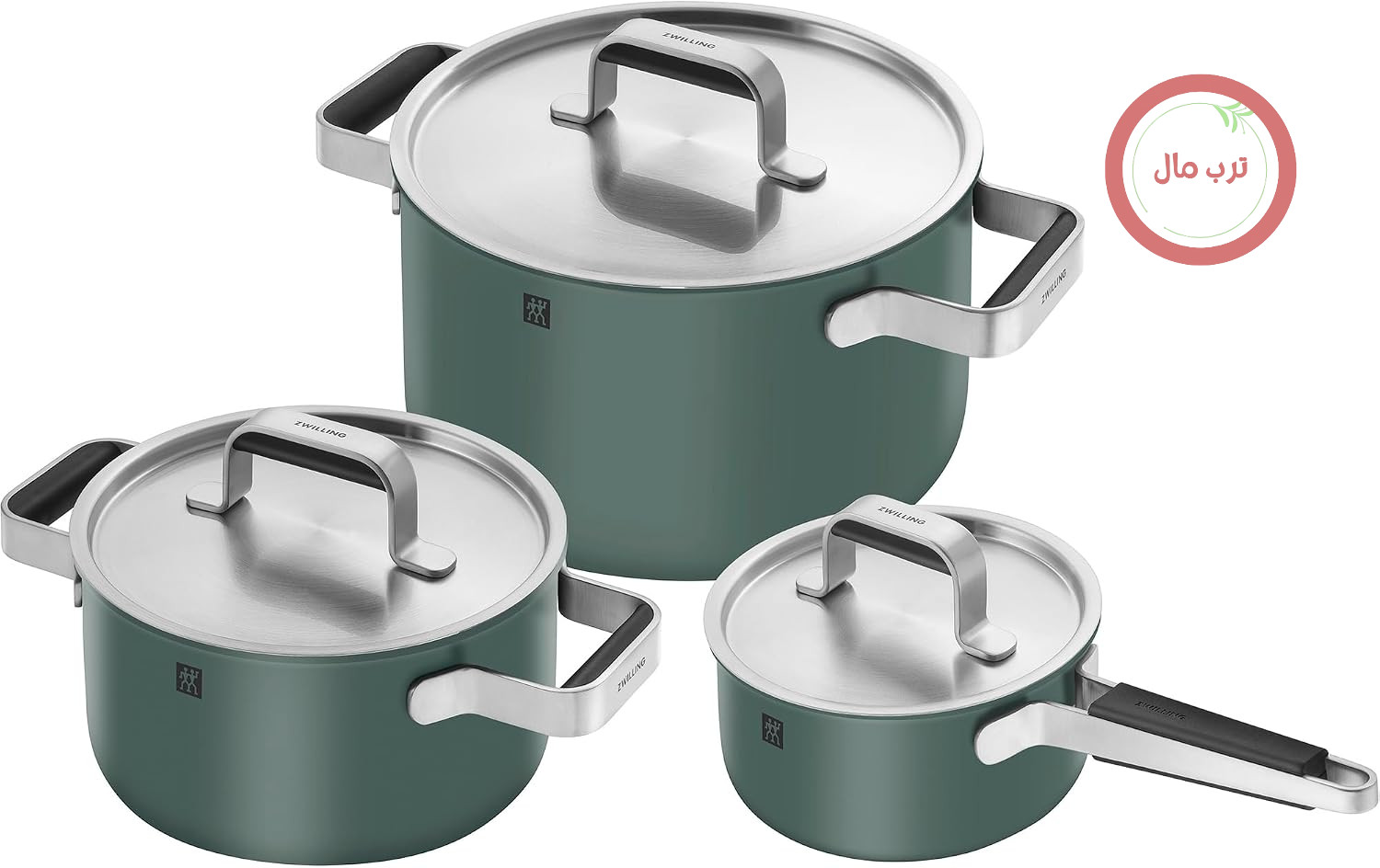 سرویس قابلمه ۶ تکه استیل ضد زنگ ZWILLING مدل Pure، سبز