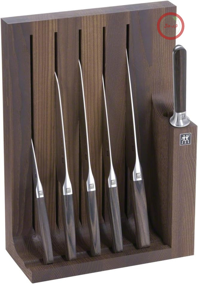 ست بلوک چاقو زولینگ آهنگری شده ZWILLING TWIN 1731، بلوک چاقو، 7 تکه، جنس چوب Bocote، جنس استیل با کارایی بالا