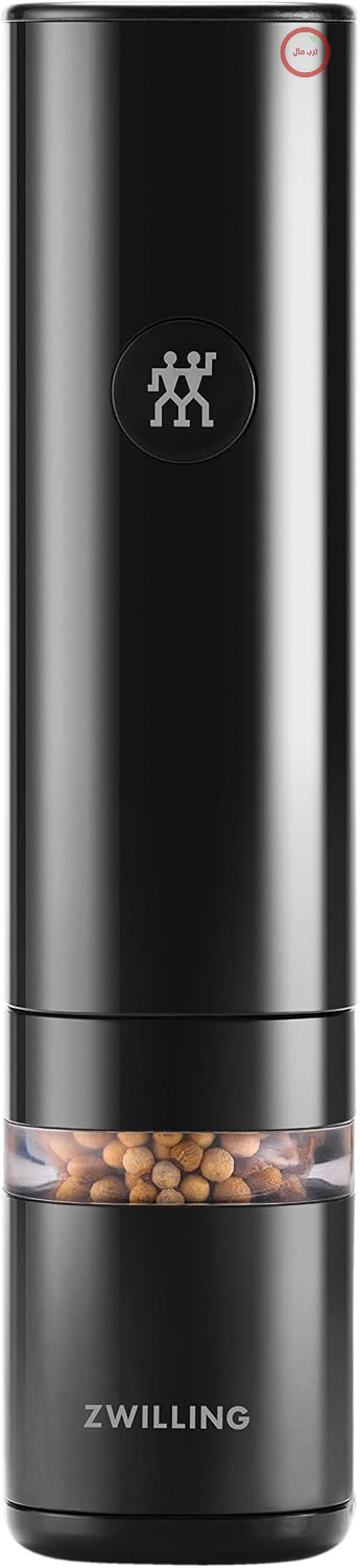 آسیاب نمک و فلفل برقی ZWILLING ENFINIGY با مکانیزم آسیاب سرامیکی، روشنایی LED، قابل شارژ USB، پلاستیک، مشکی