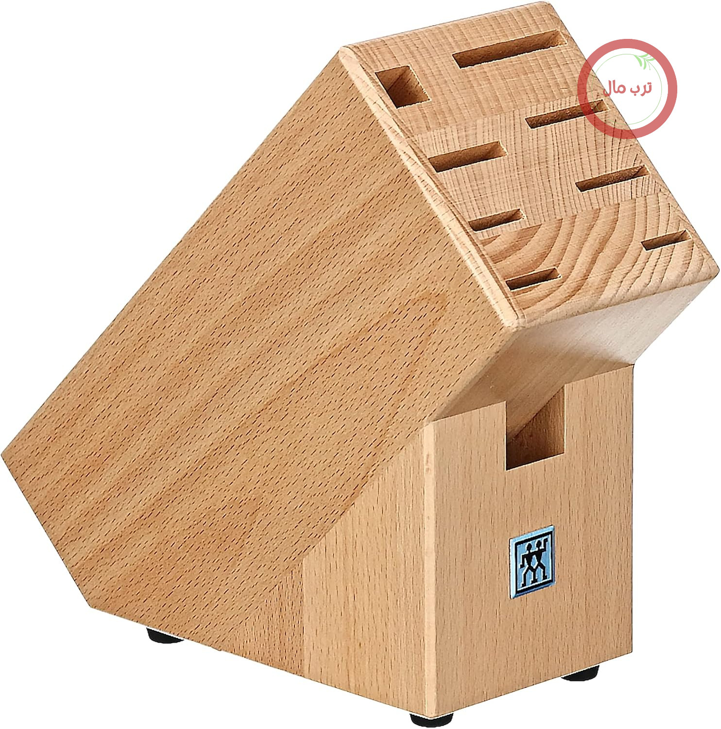 بلوک چاقوی خالی زولینگ ZWILLING، با 9 شیار برای 7 چاقو، فولاد تیزکن و قیچی، چوب راش طبیعی