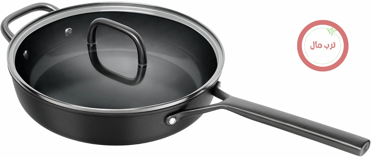 ماهیتابه کباب‌پزی ZWILLING Milano با درب شیشه‌ای، 28 سانتی‌متر، روکش سرامیکی