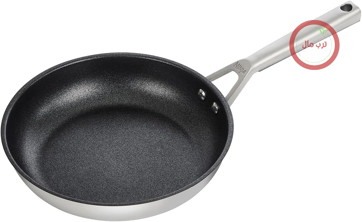 ماهیتابه استیل ضد زنگ نینجا فودی زیرو استیک ۲۴ سانتی‌متر، بادوام، نچسب، مناسب برای استفاده با اجاق القایی، قابل استفاده در فر و ماشین ظرفشویی، مدل C60024EU
