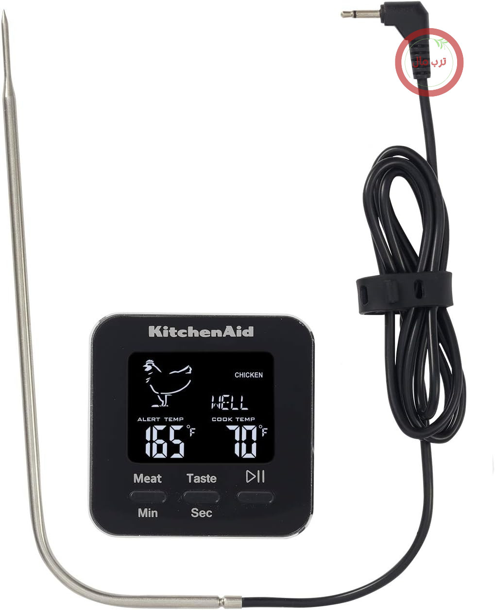 دماسنج گوشت دیجیتال KitchenAid و کرونومتر با پروب برای استفاده در فر، 250 درجه سانتیگراد / 100 دقیقه