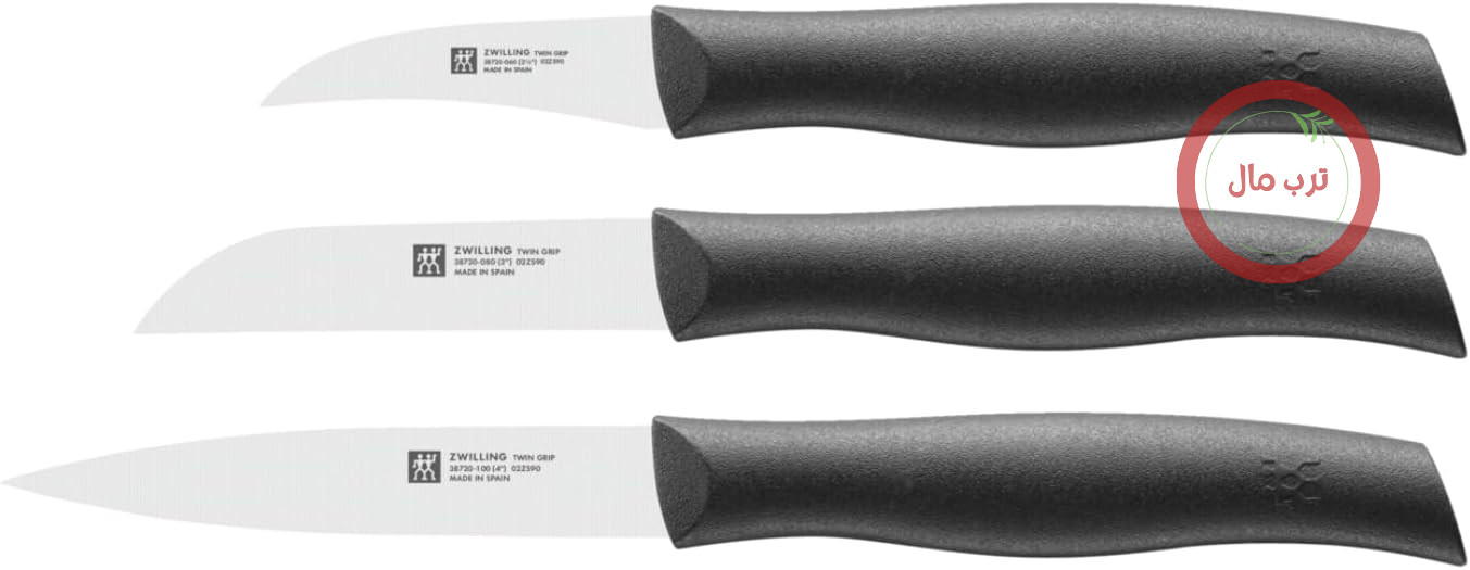ست چاقوی سه تکه ZWILLING Twin Grip، استیل ضد زنگ، دسته پلاستیکی، مشکی