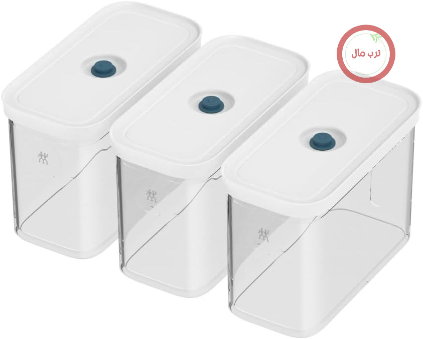 ظروف وکیوم مواد غذایی زولینگ ZWILLING FRESH & SAVE CUBE La Mer، 3 تکه، سایز 2M، ظرف نگهداری مدولار و قابل چیدن روی هم، نگهداری مهر و موم شده در برابر هوا و خلاء، قابل شستشو در ماشین ظرفشویی، شفاف - La Mer