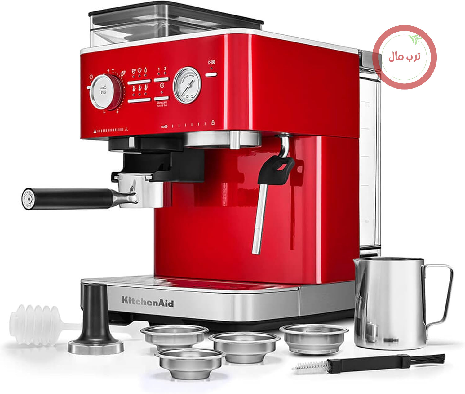 دستگاه اسپرسوساز کیچن اید با آسیاب، مدل Candy Apple Red