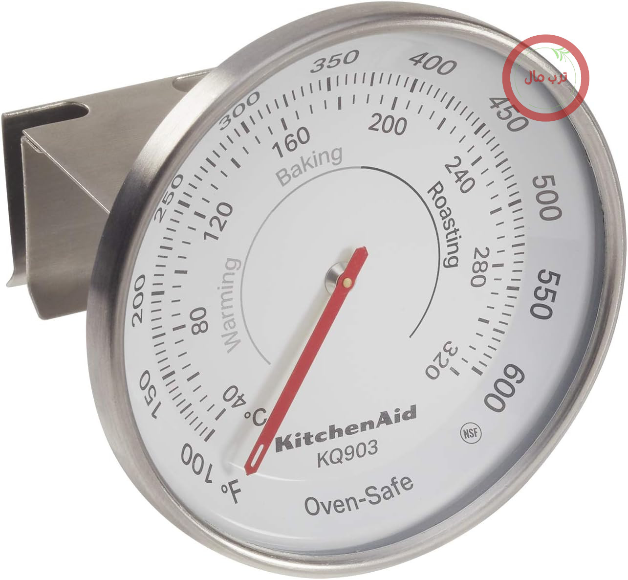 دماسنج فر آویز قابل تنظیم KitchenAid، مناسب برای فرهای کانوکشن، گازی یا برقی، 40 تا 320 درجه سانتیگراد