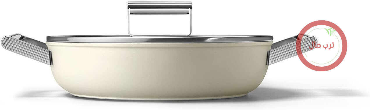 تابه نچسب اسمگ ایتالیا Smeg CKFD2811CRM کرم با درپوش