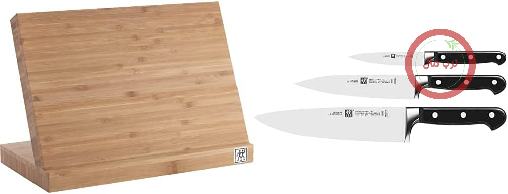 ست بلوک چاقو زولینگ Zwilling 35046-110-0، مجموعه چوب و چاقو، 3 تکه، چاقوی پوست کندن/تزئین، چاقوی گوشت، چاقوی سرآشپز، دسته استیل ضد زنگ/پلاستیکی، حرفه‌ای