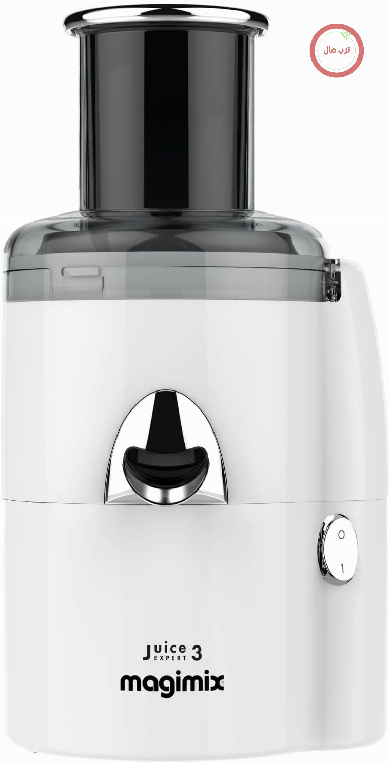 آبمیوه‌گیری آهسته مجیمیکس فرانسه Magimix - Juice Expert 3 - آبمیوه‌گیری سه کاره، فناوری پرس سرد، دهانه ورودی XL، پرس مرکبات، عملکرد اسموتی، 400 وات، بدون BPA - سفید