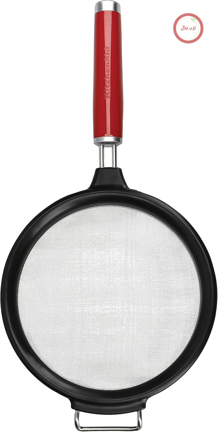 الک آشپزخانه KitchenAid، الک استیل ضد زنگ با توری ریز – قرمز امپایر