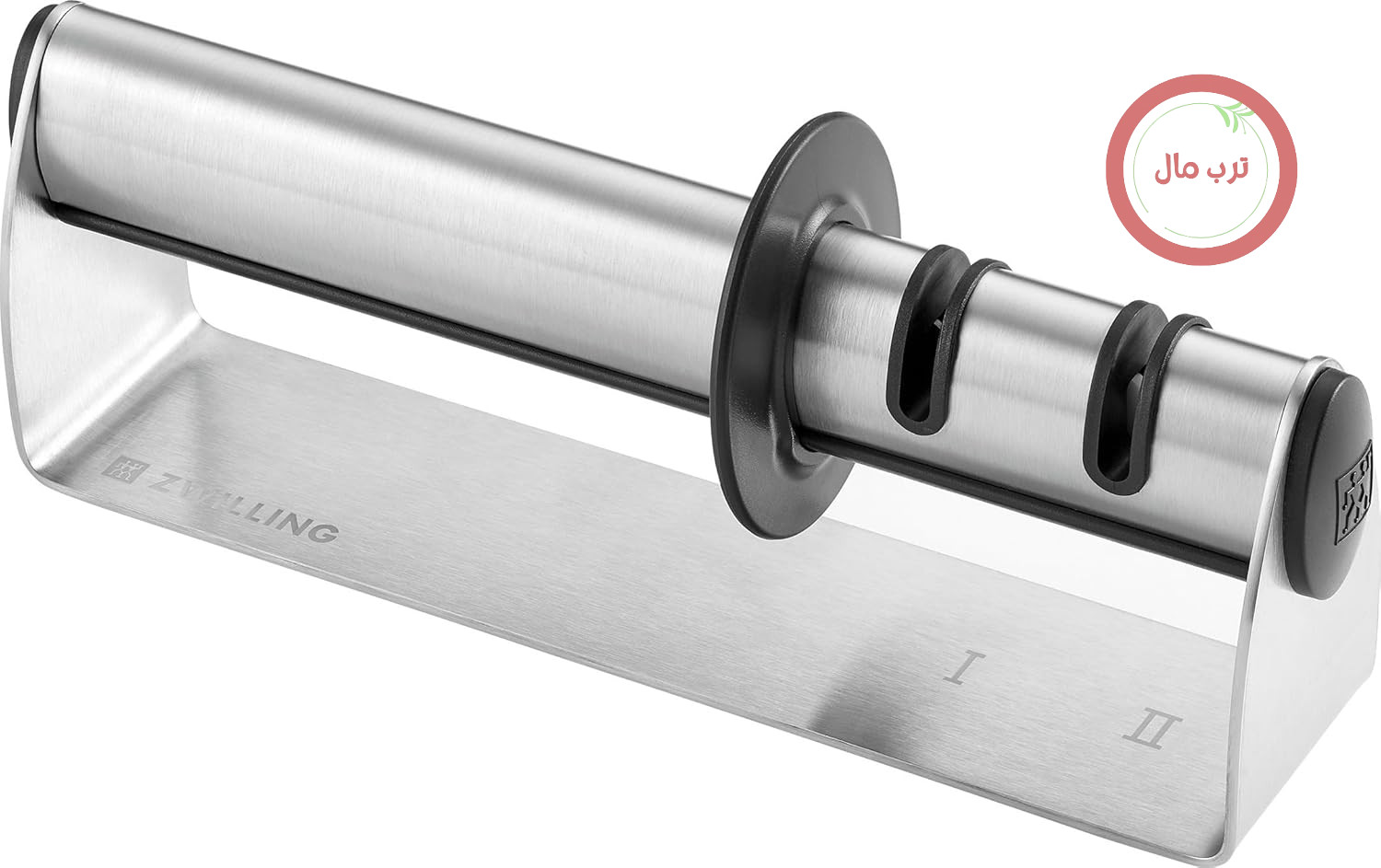 تیزکن مسقل چاقو زولینگ ZWILLING Twinsharp Select با 2 مرحله برای تیز کردن ساده و ظریف، دیسک‌های استیل ضد زنگ، دیسک‌های سرامیکی، ضد لغزش، برای چاقوهای صاف، نقره‌ای