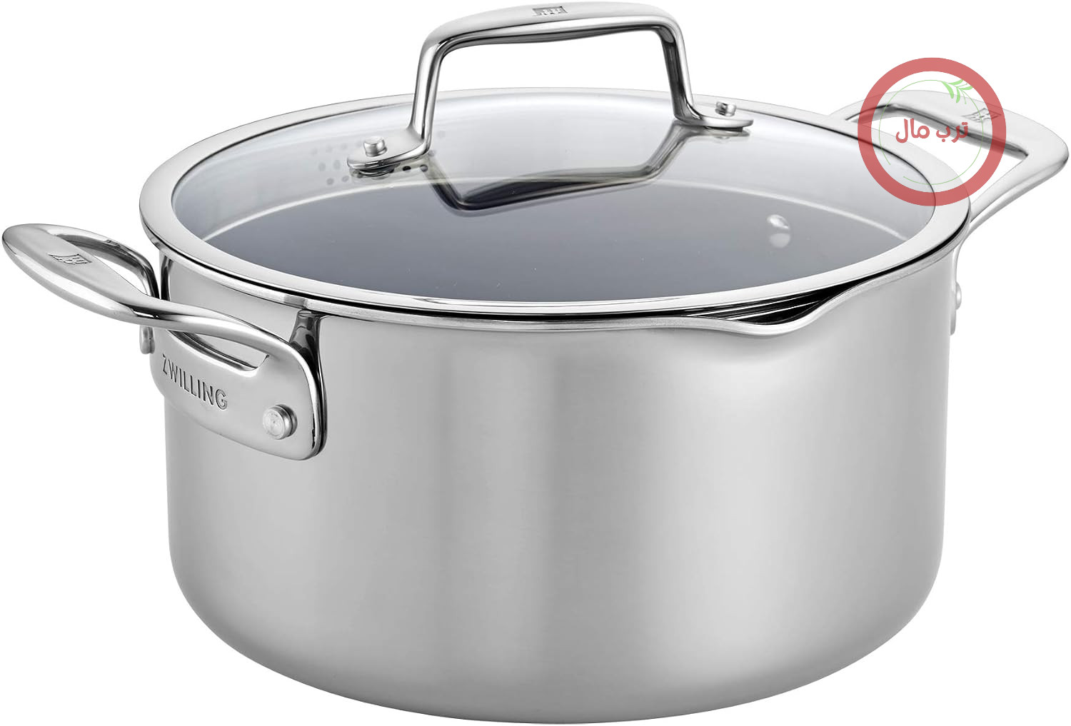 ظرف قابلمه ZWILLING Clad CFX از جنس استیل ضد زنگ، سرامیک، روکش نچسب، 6 لیتر