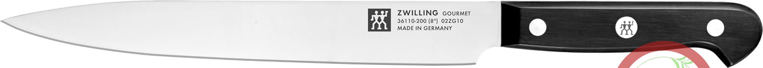 چاقوی گوشت ZWILLING Gourmet، 20 سانتی‌متر، استیل ضد زنگ، دسته پلاستیکی ارگونومیک، مشکی - ساخت آلمان